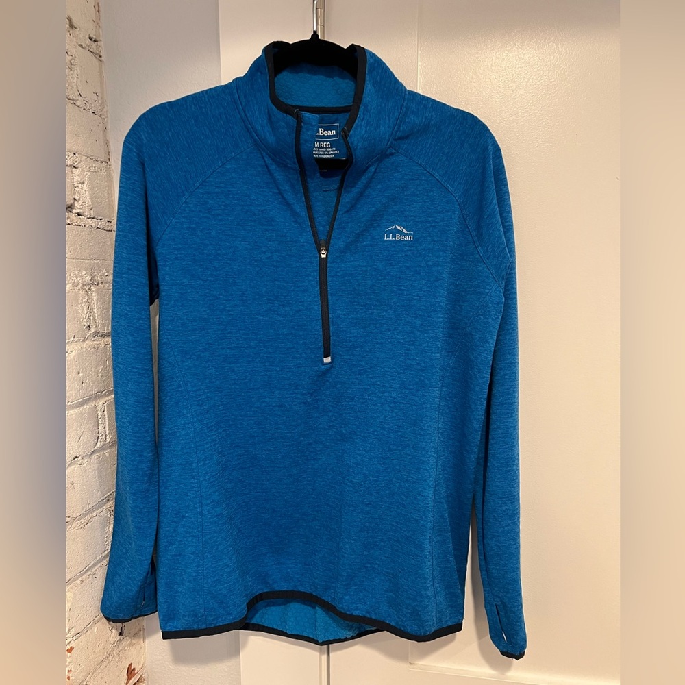 Women’s LLBean half zip layering pullover, size medium